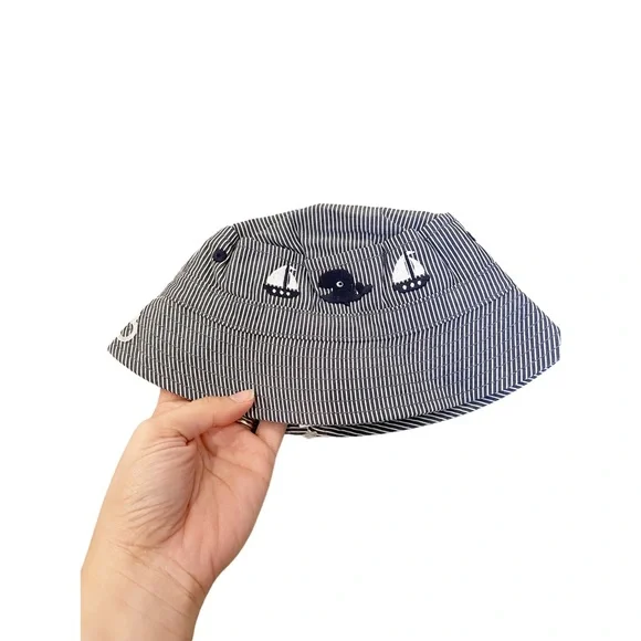 NWT Nautical Sailor Themed Bucket Hat Infant Boys Size 6-12 months - Picture 2 of 8